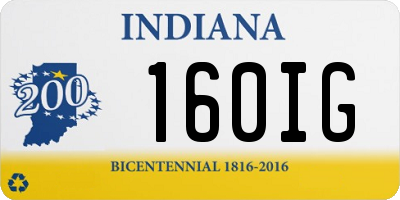 IN license plate 160IG