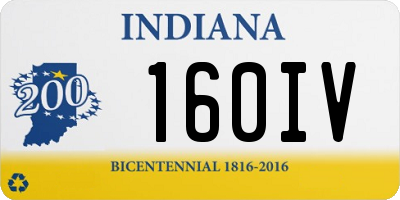 IN license plate 160IV