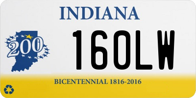 IN license plate 160LW