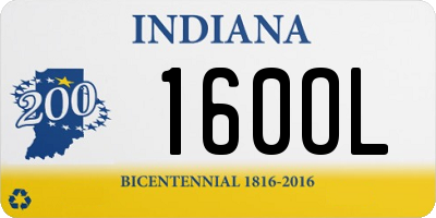 IN license plate 160OL