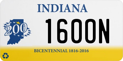 IN license plate 160ON