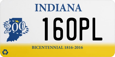 IN license plate 160PL