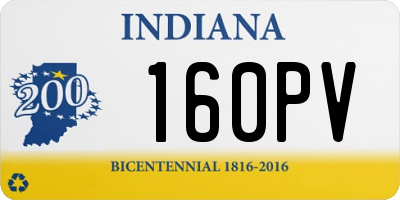 IN license plate 160PV