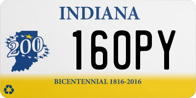 IN license plate 160PY