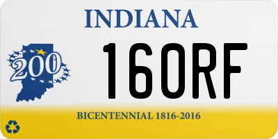 IN license plate 160RF