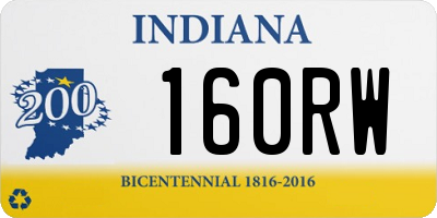 IN license plate 160RW