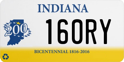 IN license plate 160RY