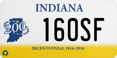 IN license plate 160SF