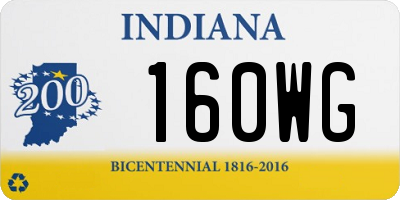 IN license plate 160WG