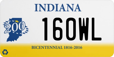 IN license plate 160WL