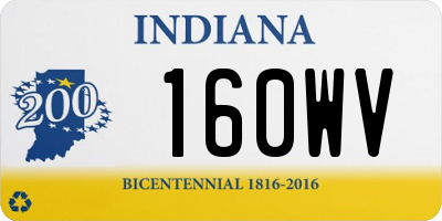 IN license plate 160WV