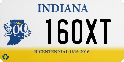 IN license plate 160XT