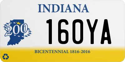 IN license plate 160YA