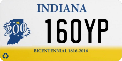 IN license plate 160YP