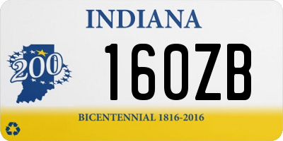 IN license plate 160ZB