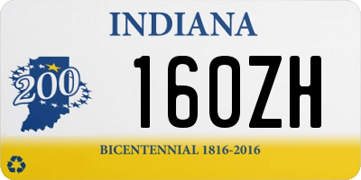 IN license plate 160ZH