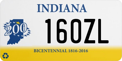 IN license plate 160ZL