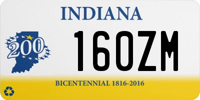 IN license plate 160ZM