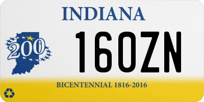 IN license plate 160ZN