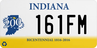 IN license plate 161FM