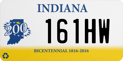 IN license plate 161HW