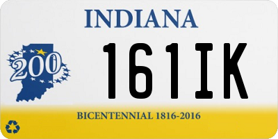 IN license plate 161IK