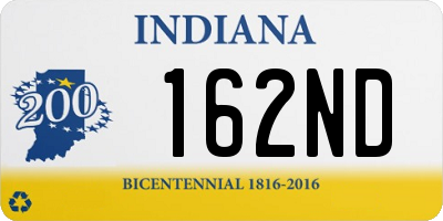 IN license plate 162ND