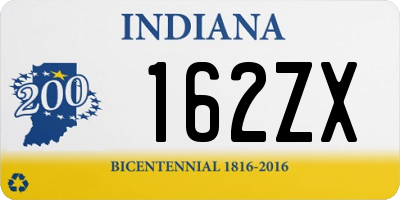 IN license plate 162ZX