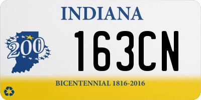 IN license plate 163CN