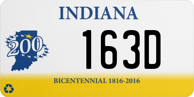 IN license plate 163D