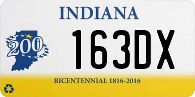 IN license plate 163DX