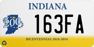 IN license plate 163FA