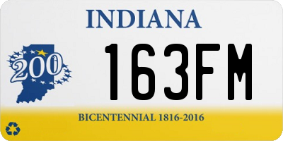 IN license plate 163FM