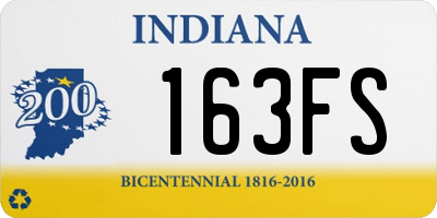 IN license plate 163FS