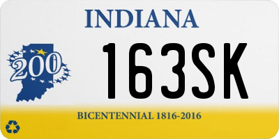 IN license plate 163SK