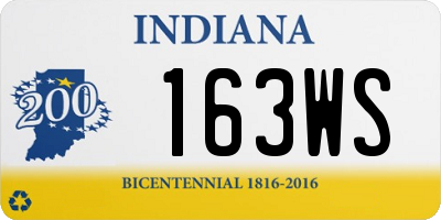 IN license plate 163WS