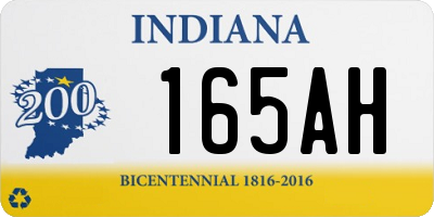 IN license plate 165AH