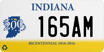 IN license plate 165AM