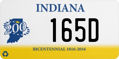 IN license plate 165D