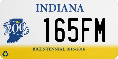 IN license plate 165FM