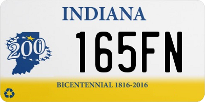 IN license plate 165FN