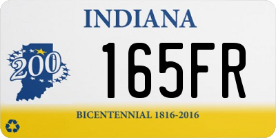 IN license plate 165FR