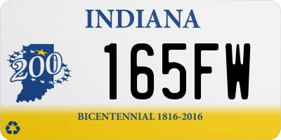 IN license plate 165FW