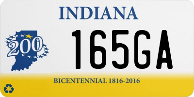 IN license plate 165GA