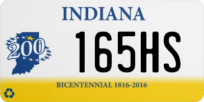 IN license plate 165HS