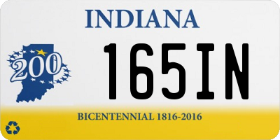 IN license plate 165IN