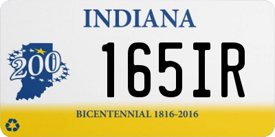 IN license plate 165IR