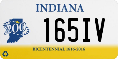 IN license plate 165IV