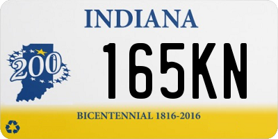 IN license plate 165KN