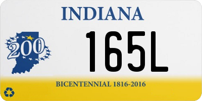 IN license plate 165L